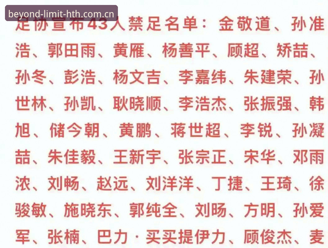 中国足协第三批禁足名单详解